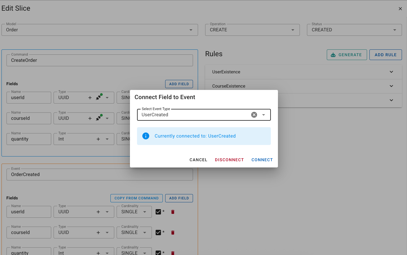 Connect Field to Event